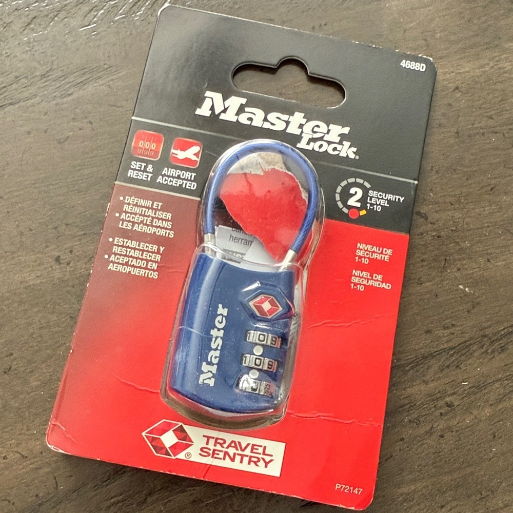 Master Lock Blue Travel Airport Accepted Padlock